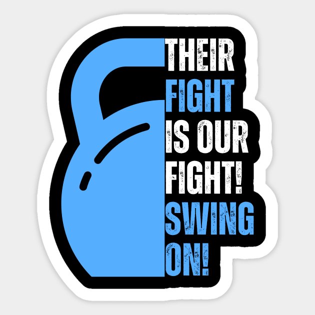 Blue Kettlebell Diabetes Awareness Sticker by J335tudi0z